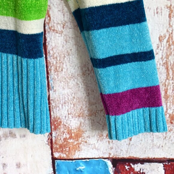 Women's Faded Glory Stretch Sweater V-Neck Striped MEDIUM Multicolor - Picture 6 of 12